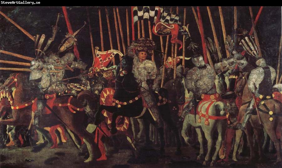 UCCELLO, Paolo The battle of San Romano the intervention of Micheletto there Cotignola